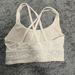 lululemon athletica White Cracked-Pattern Strappy Sports Bra